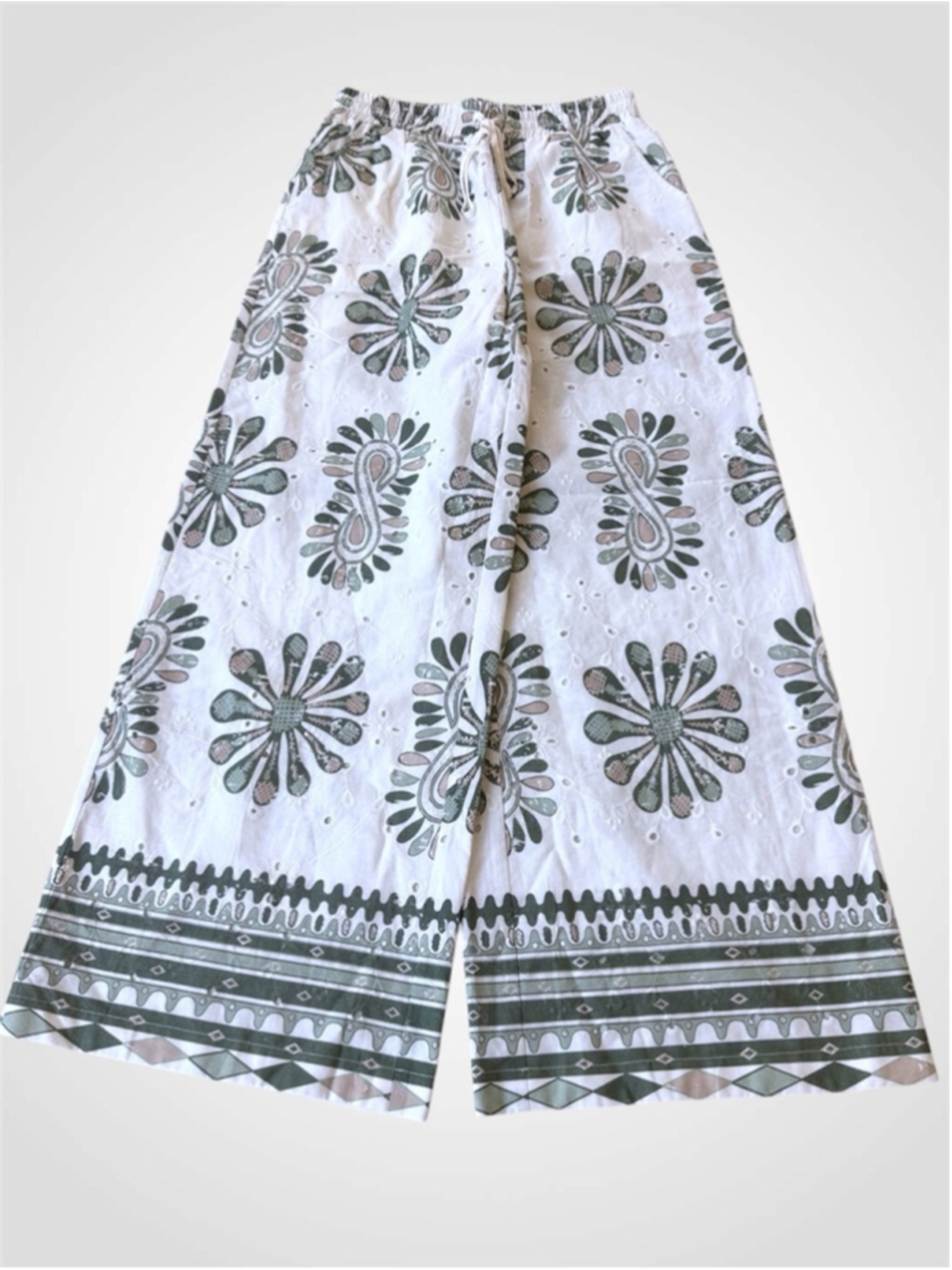 Entro Boho Cotton Peplum Cami Top & Wide Leg Pants Set Size S - Picture 4 of 9